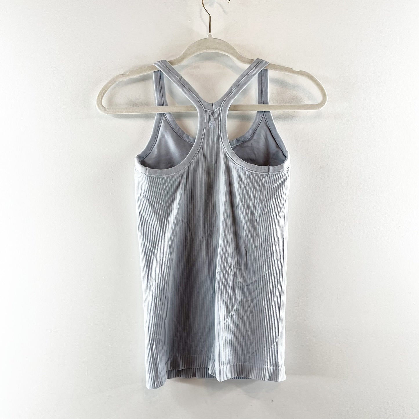 Lululemon Ebb To Street Tank Top Light Support For B/C Cup Blue Linen 6