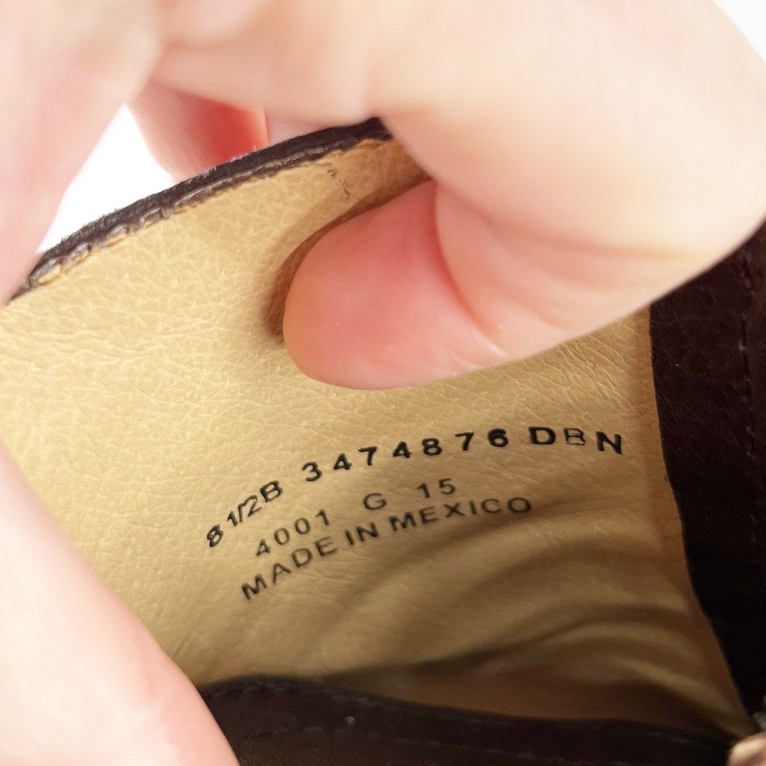 FRYE Tyler Lace Up Leather Combat Moto Ankle Boots Booties Brown 8.5