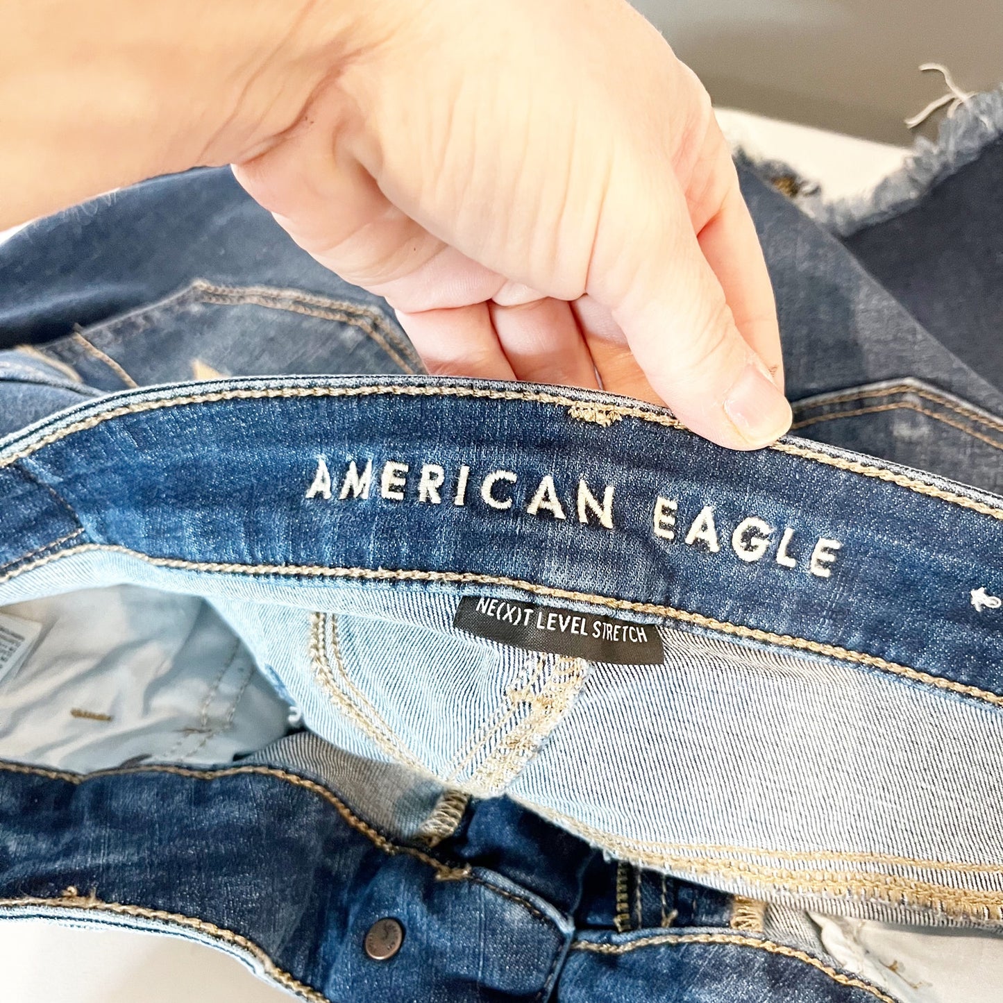 American Eagle High Rise Mini Jean Denim Skirt Blue 10