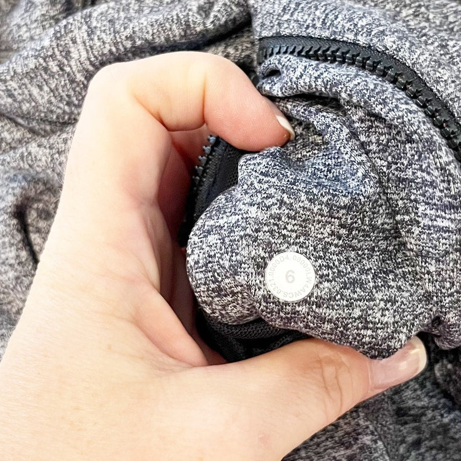 Lululemon Define Full Zip Long Sleeve Jacket Heathered Black Gray 6