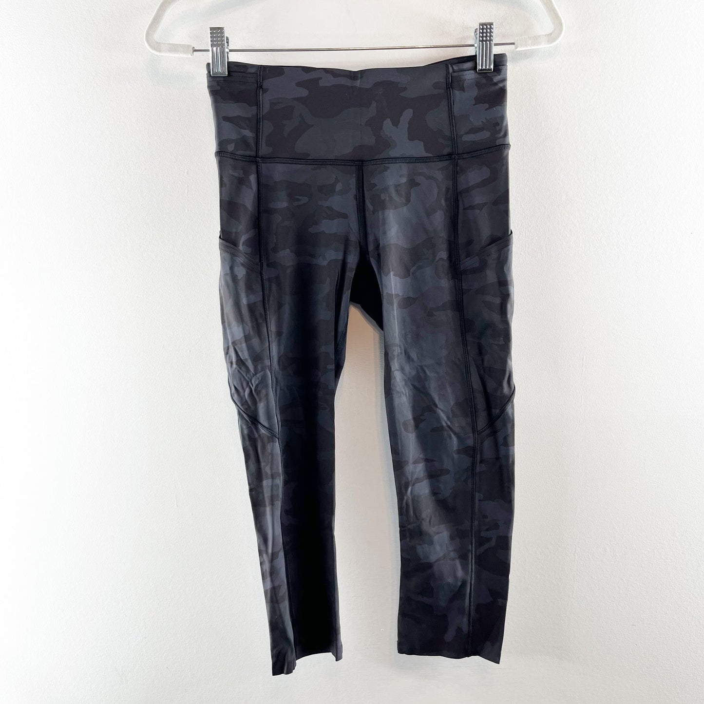 Lululemon Fast and Free Crop II 19" *Non-Reflective Incognito Camo Multi Grey 6