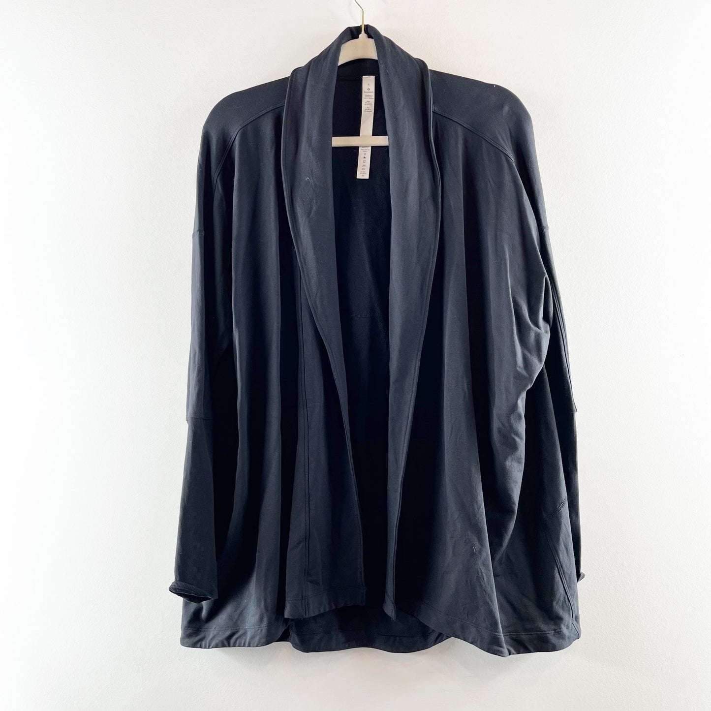 Lululemon Back in Action Cardigan Long Sleeve Wrap Black 6