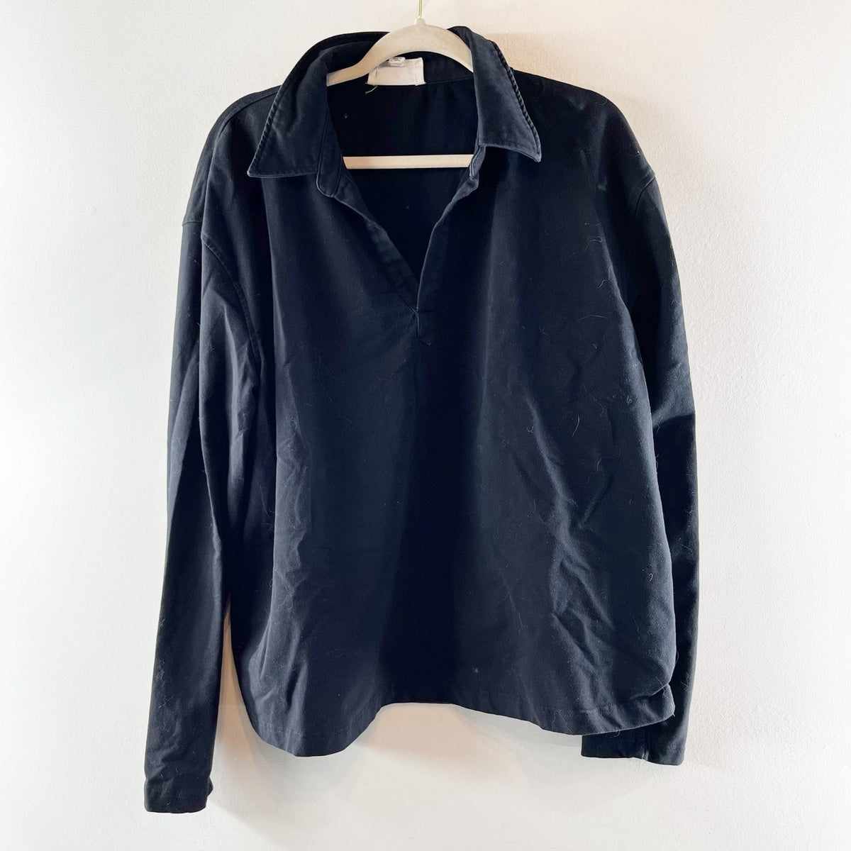 Pomander Place Tuckernuck Long Sleeve Polo Shirt Black XL
