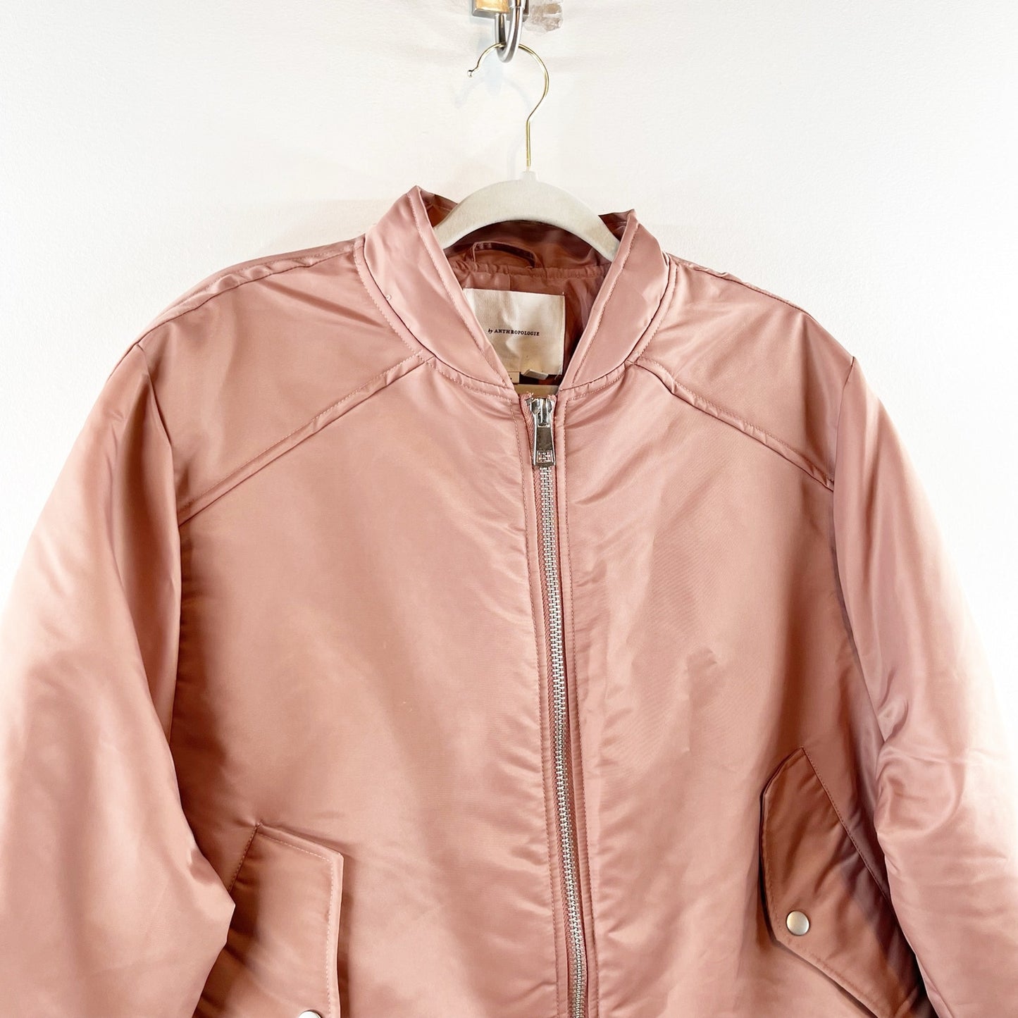 Anthropologie '98 Bomber Coat Jacket Dusty Pink Rose Medium