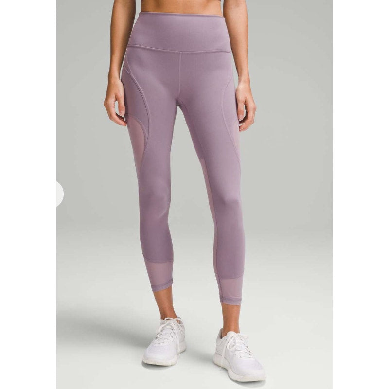 Lululemon Wunder Train Mesh Panel High-Rise Tight Leggings 25" Violet Verbena 6