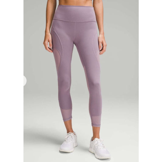 Lululemon Wunder Train Mesh Panel High-Rise Tight Leggings 25" Violet Verbena 6