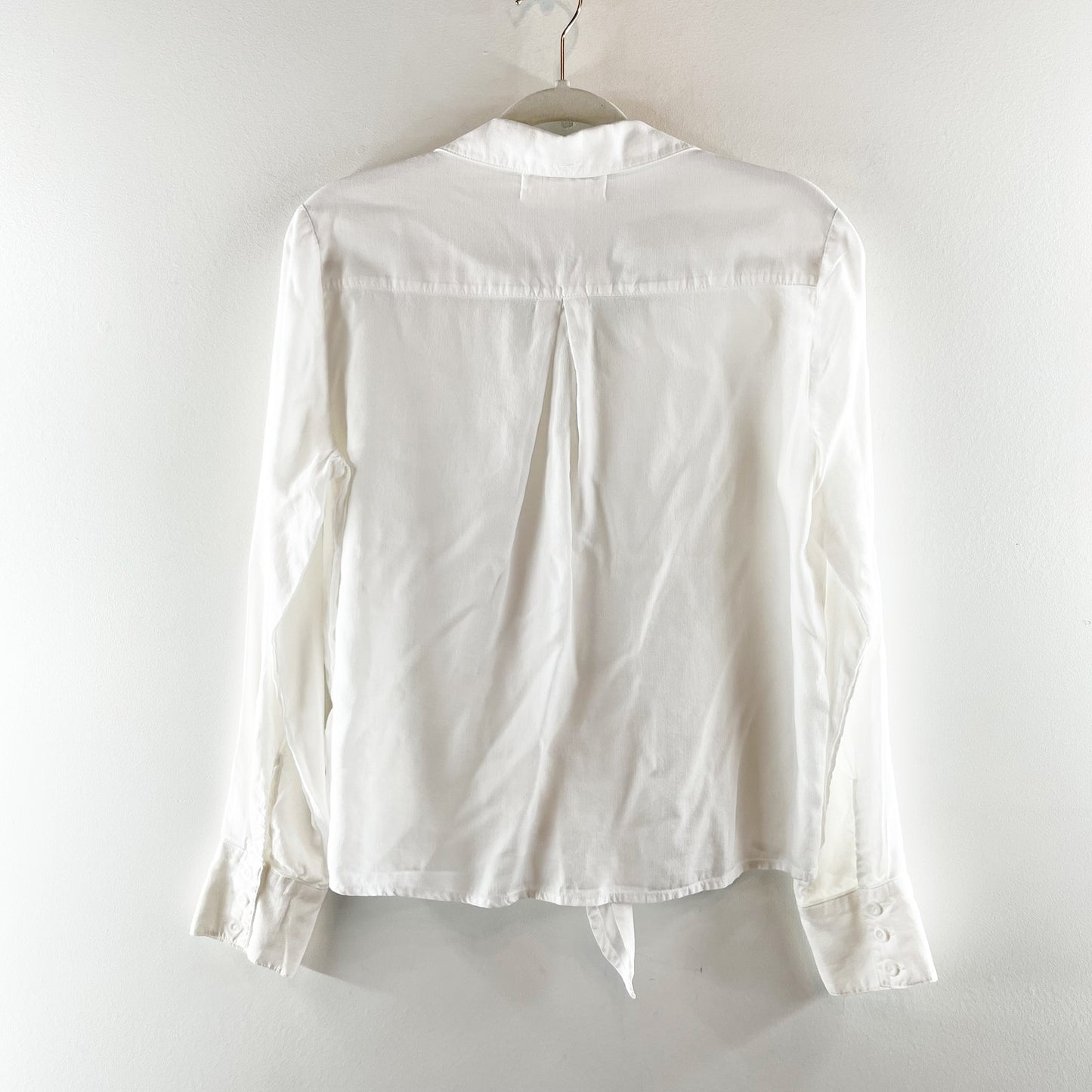 Cloth & Stone Tencel Long Sleeve Tie Hem Button-Up Shirt Top White Small