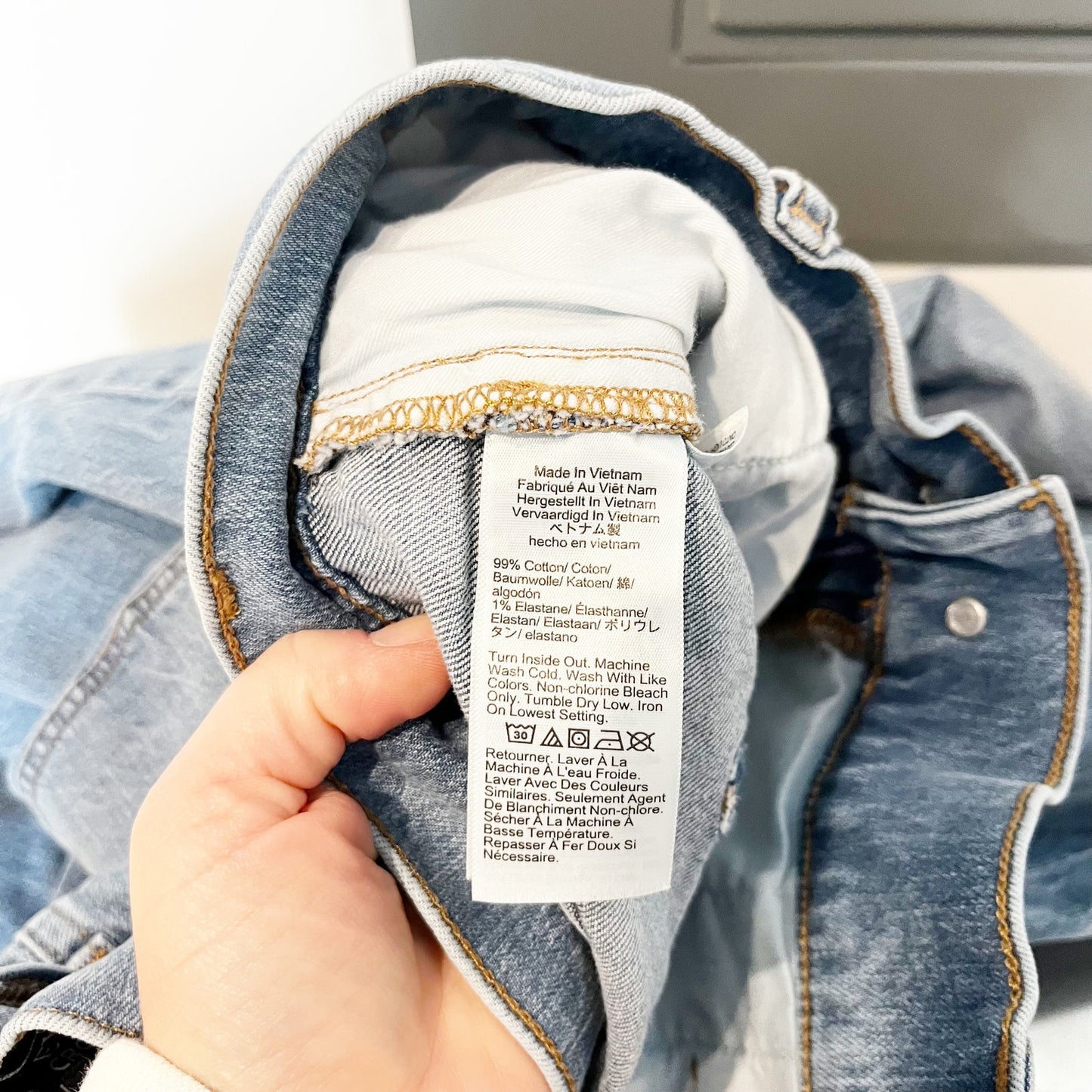 J. Crew High Rise Wide Leg Cropped Jeans All Day Stretch Raw Hem Blue 34 Tall