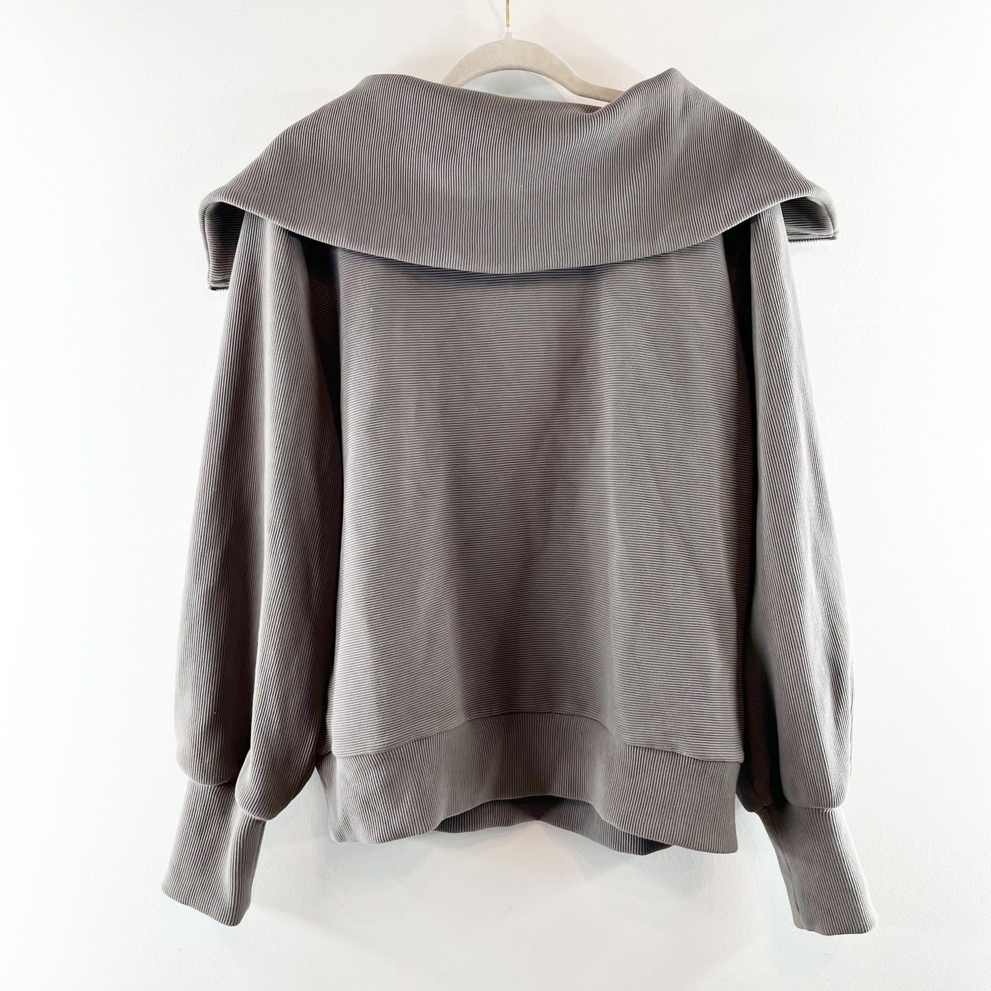 Varley Vine Oversized 1/2 Zip Pullover Ribbed Sweatshirt Charcoal Gray Small