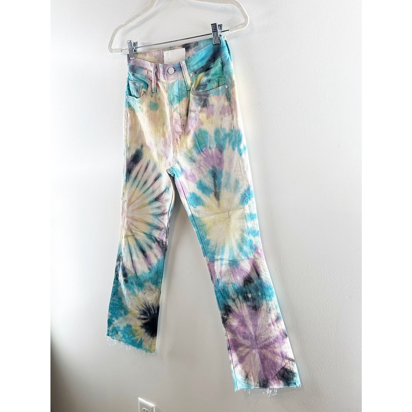 Mother The Tripper Cropped Boot Tie Dye Jeans Swirling Secrets 25