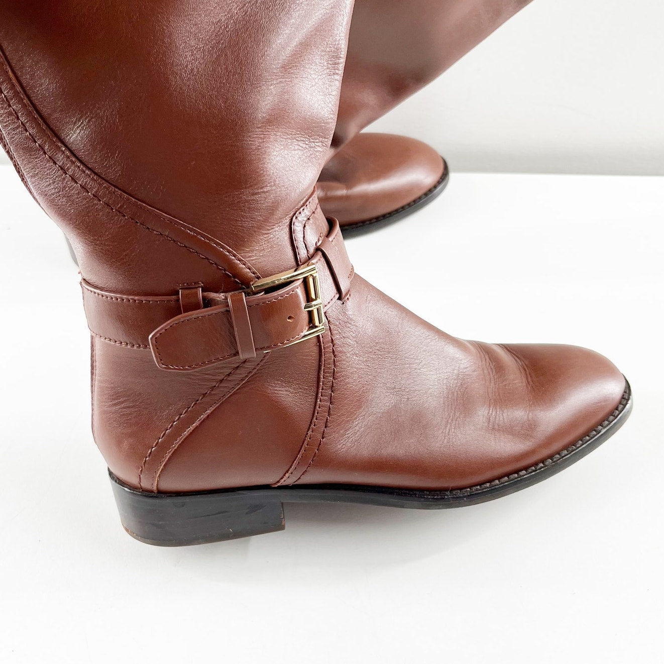 Tory Burch Leather Adeline Knee High Equestrian Riding Boots Brown 6