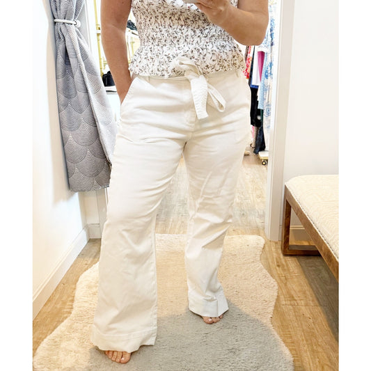 A New Day High Rise Wide Leg Belted Trouser Pants White 16