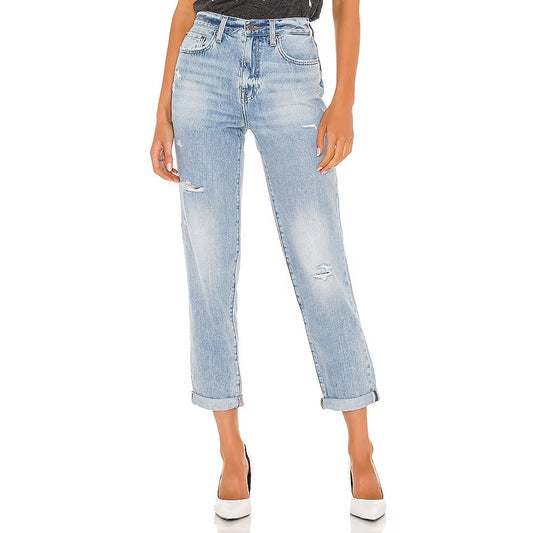 Pistola Presley Cotton Blend High-Rise Relaxed Denim Roller Jeans Blue 27