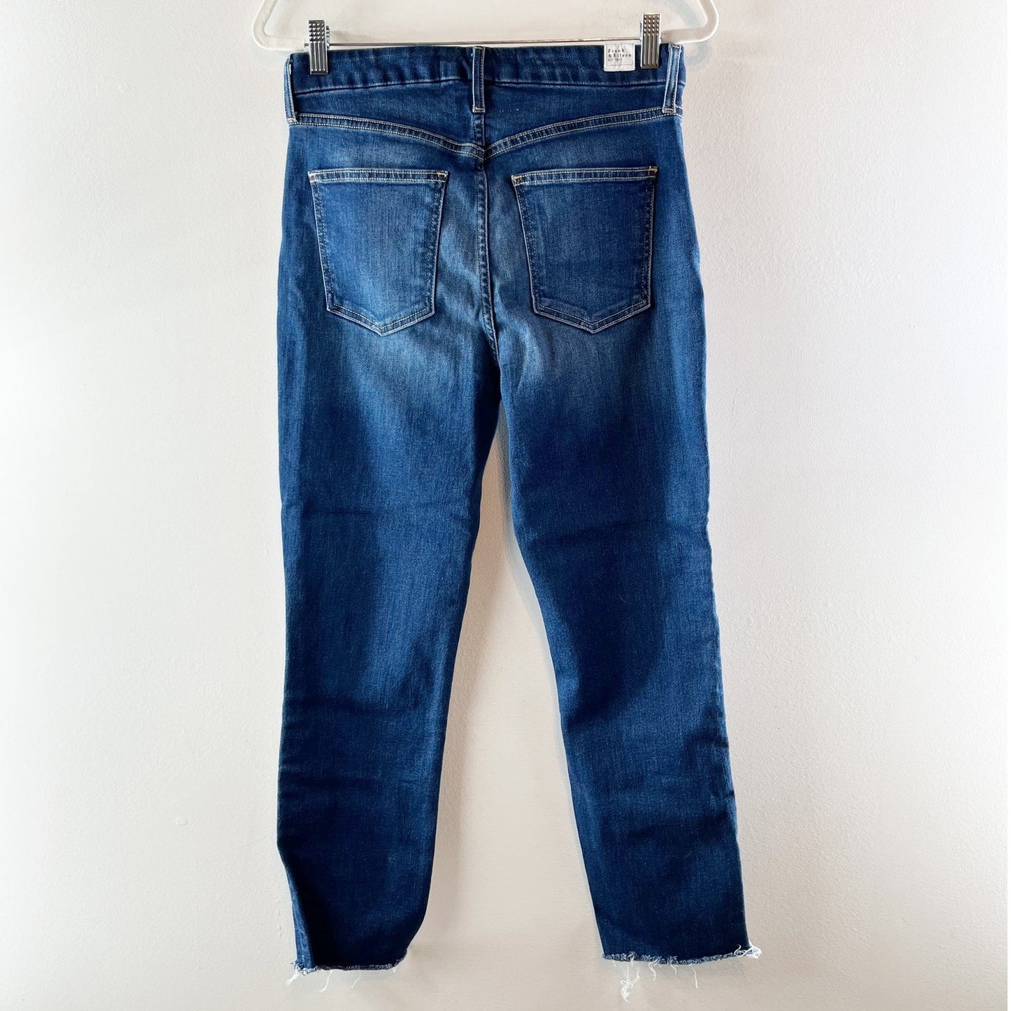Frank & Eileen Derry High Waisted Denim Slim Straight Jeans Dark Blue Wash 29