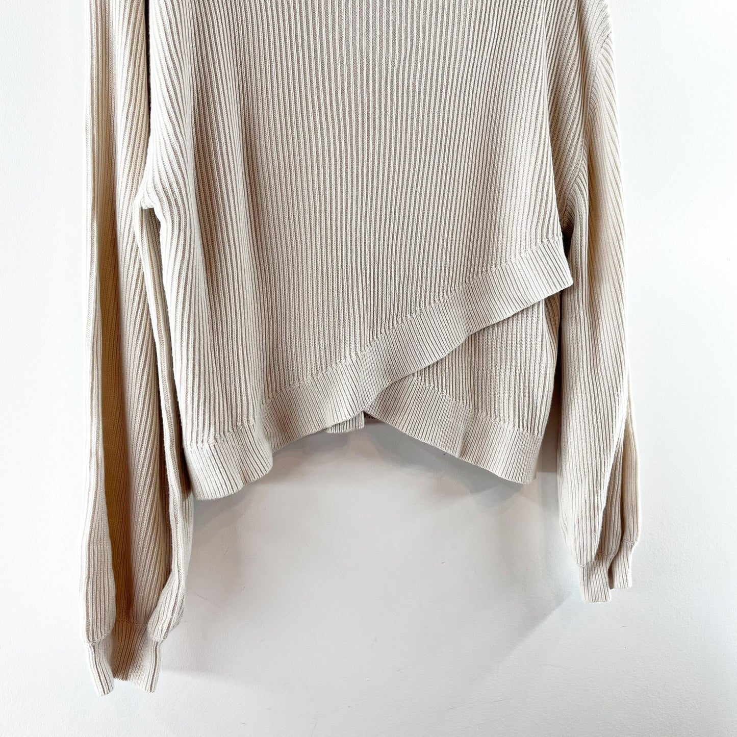 Lululemon Ribbed Reversible Crossover Sweater Tan Beige 10