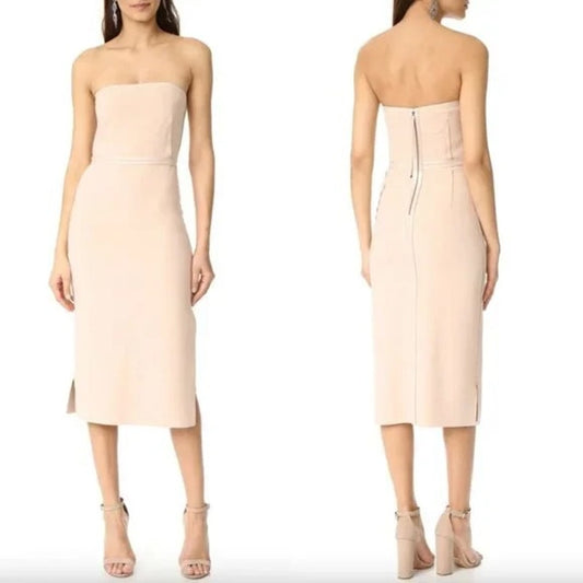 Elizabeth and James Sierra Strapless Pencil Midi Dress Blush Pink 2