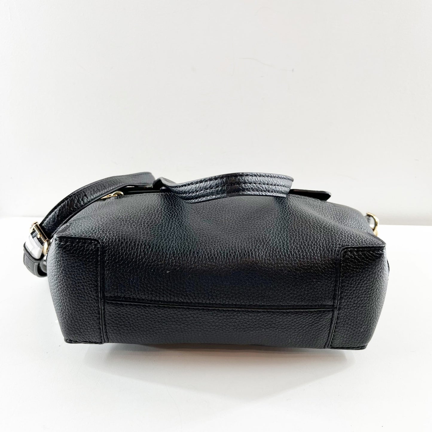 Michael Kors Mackenzie Leather Adjustable Strap Satchel Tote Bag Black Medium