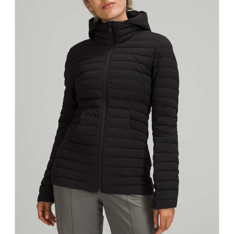 Lululemon Pack It Down Long Sleeve Full Zip Hood Puffer Quilted Jacket Black 8