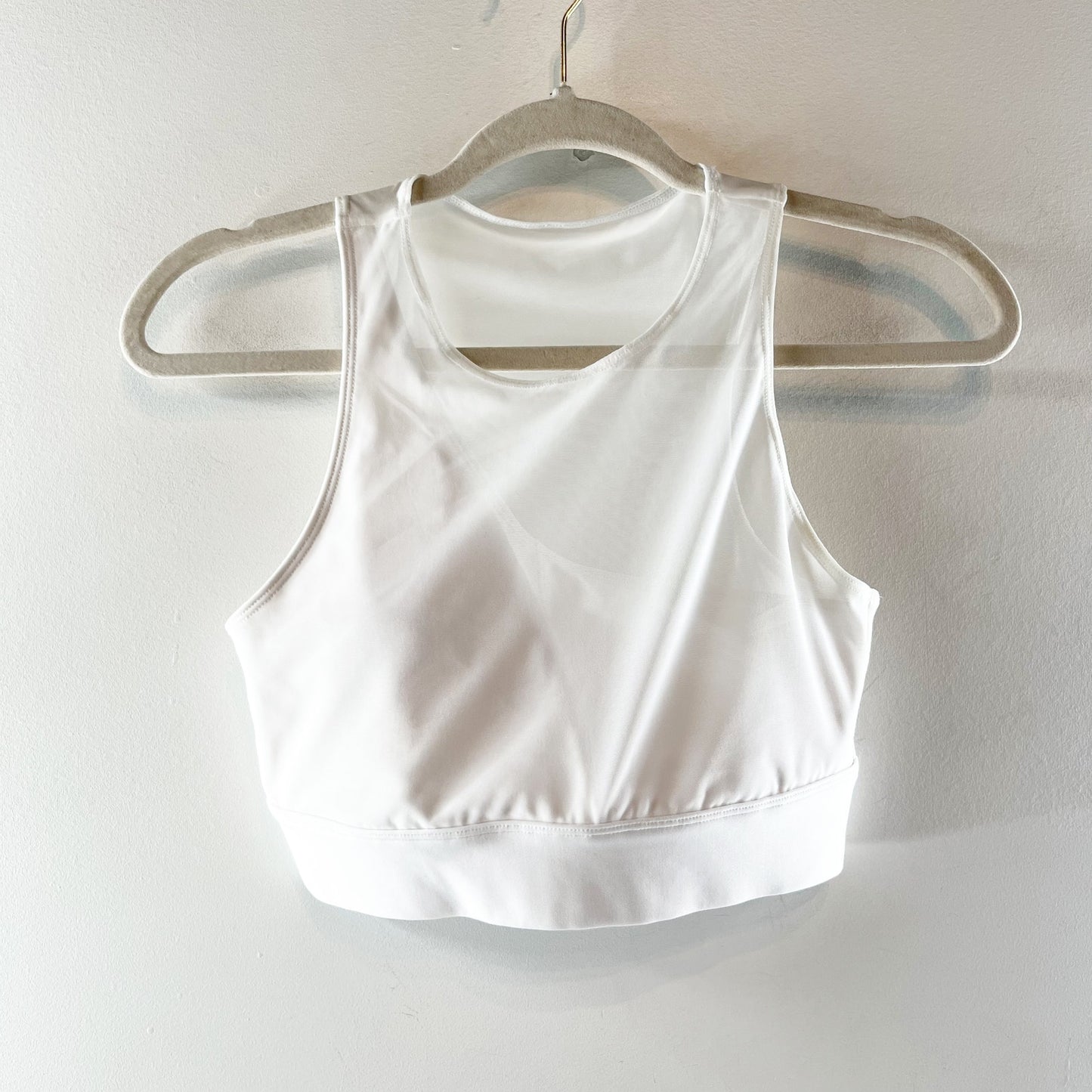 Alo Mesh Airlift Coastline Sports Bra White Small