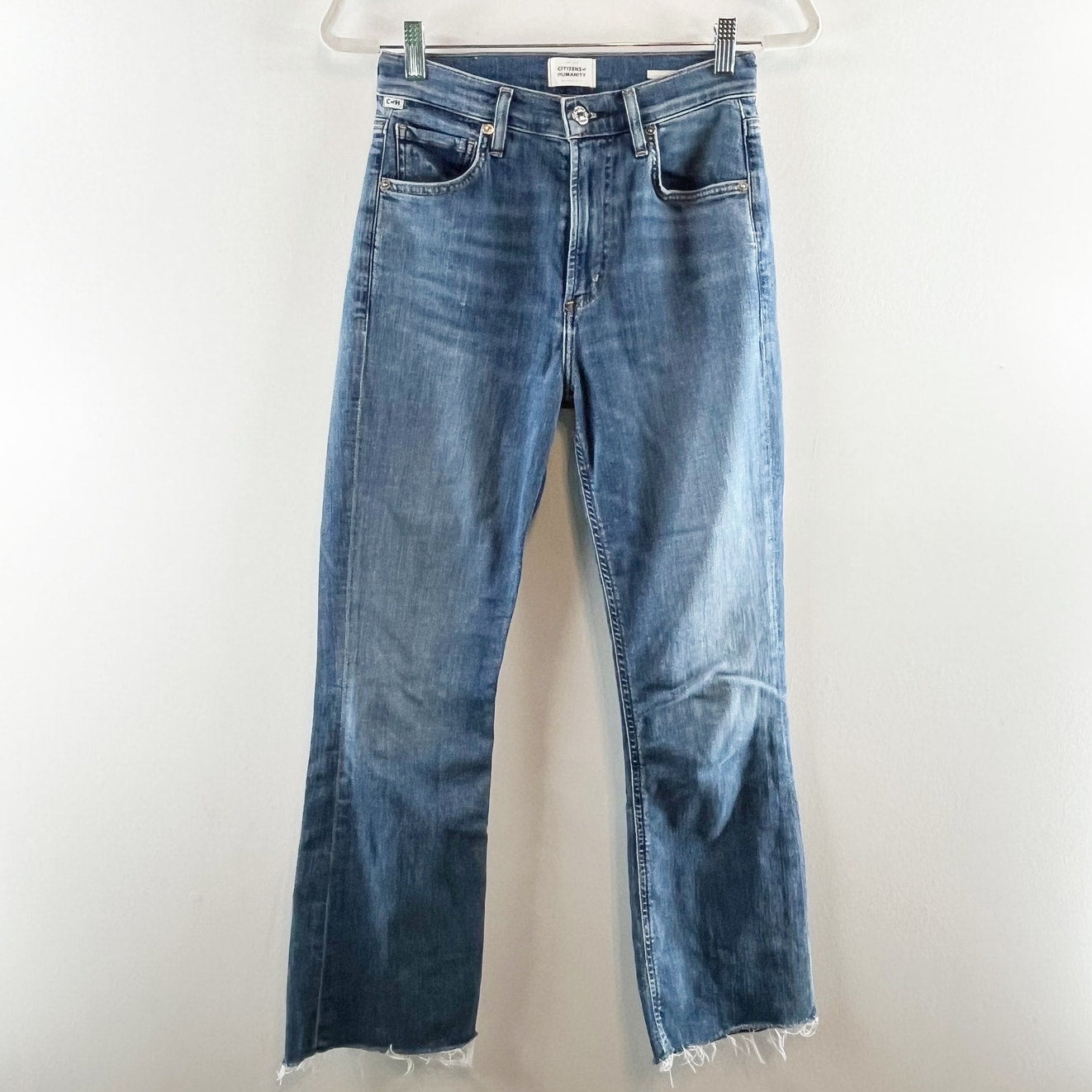 Citizens of Humanity High Rise Isola Cropped Boot Cut Jeans Blue 25