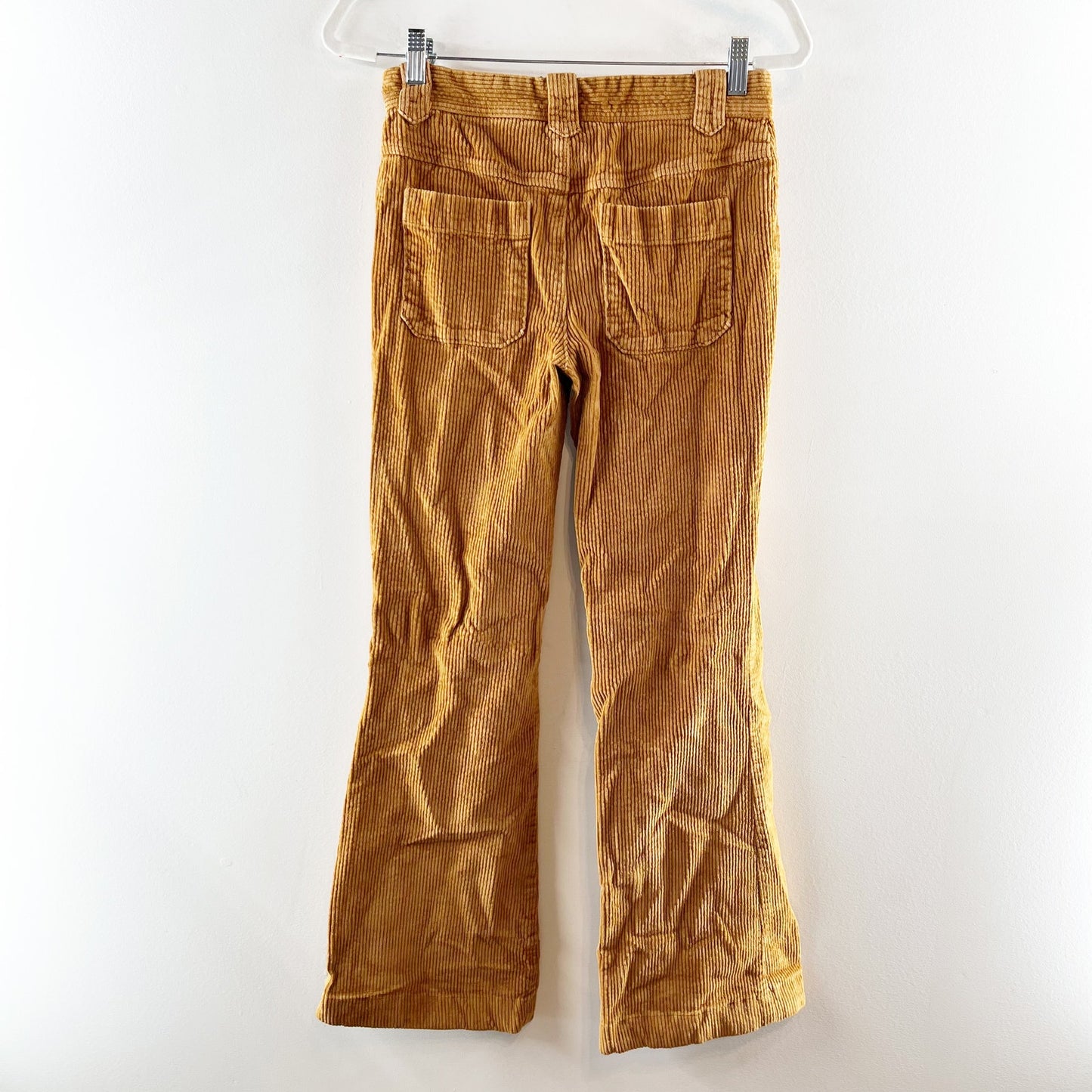 Free People High Rise Corduroy Flare Patch Pocket Pants Brown 0
