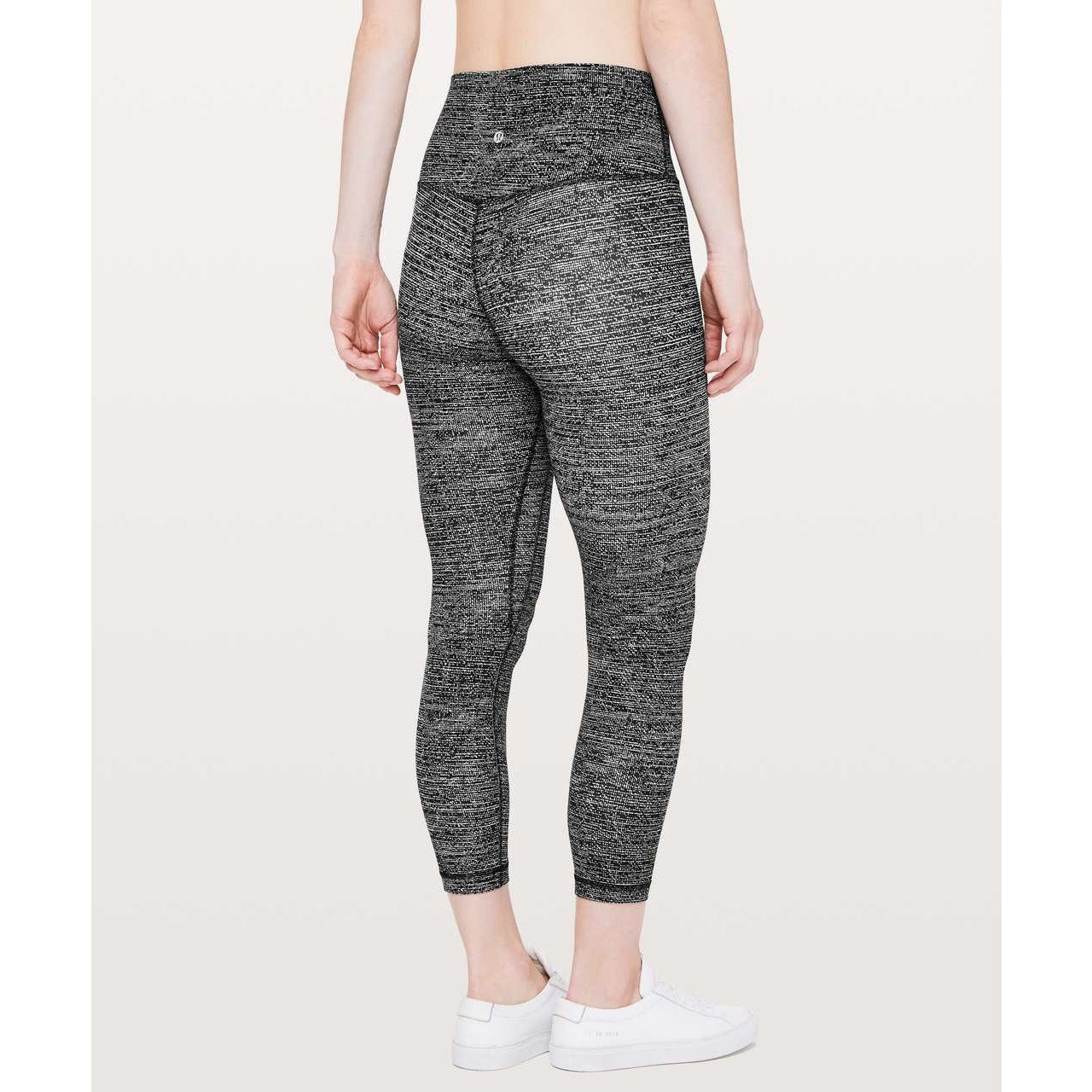 Lululemon High Rise Align Pant II Leggings 25" Twillines Ice Grey Black 6