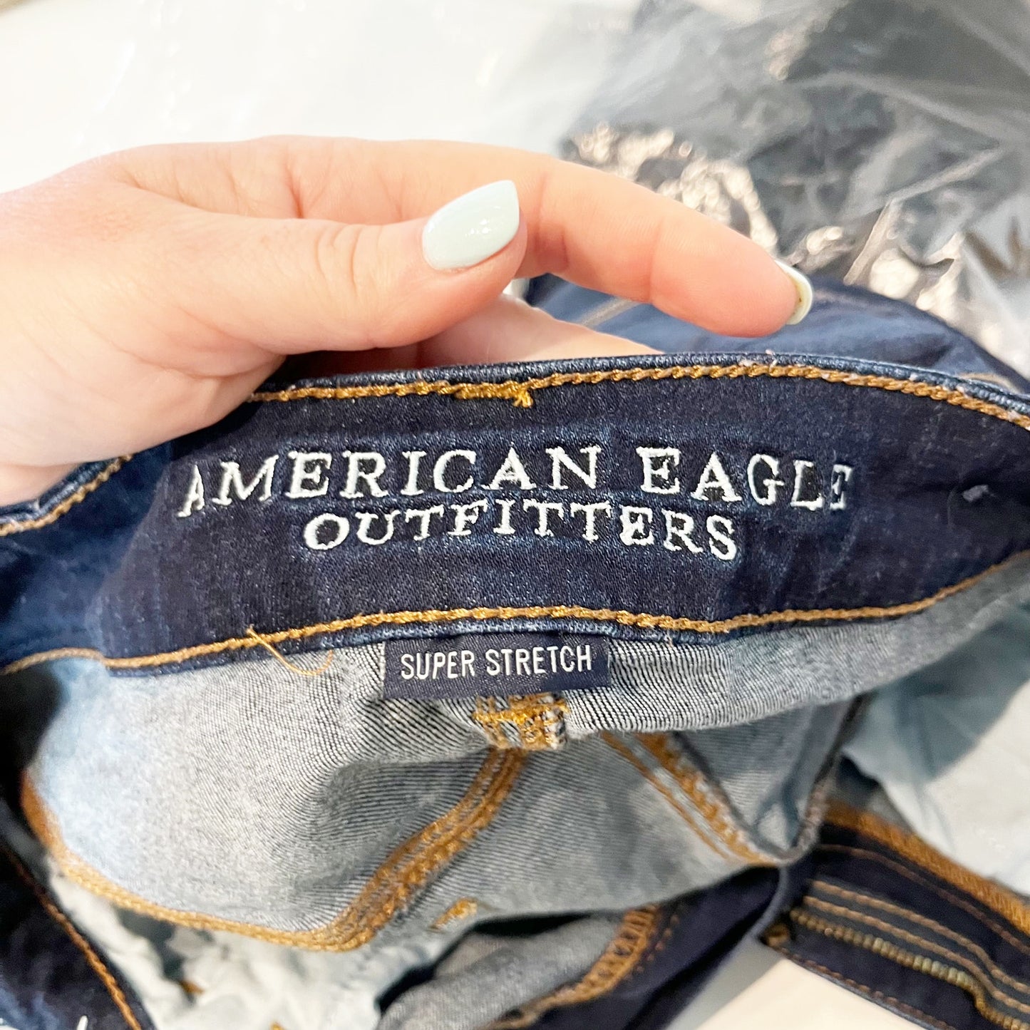 American Eagle Outfitters Super Stretch Denim Hi-Rise Jean Shorts Blue 10