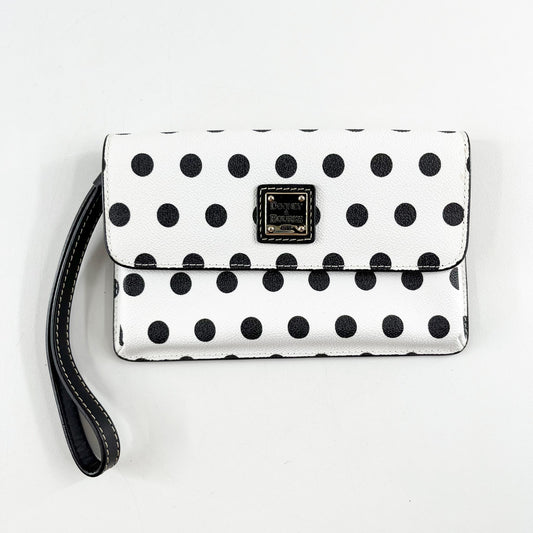 Dooney & Bourke Polka Dot Wristlet Wallet Black White