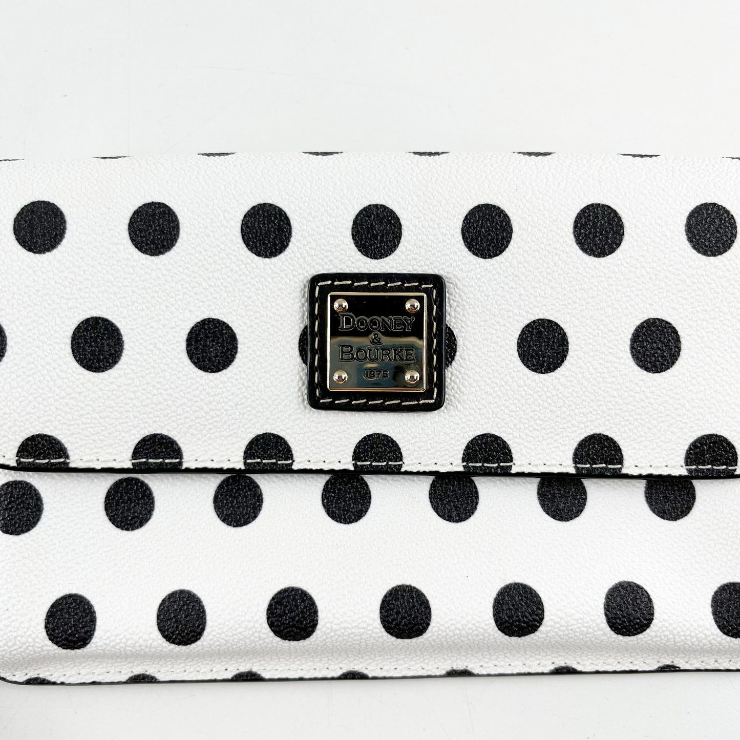 Dooney & Bourke Polka Dot Wristlet Wallet Black White
