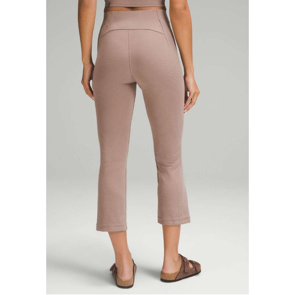 Lululemon Ribbed Softstreme Zip-Leg High-Rise Cropped Pants 25" Taupetastic 4