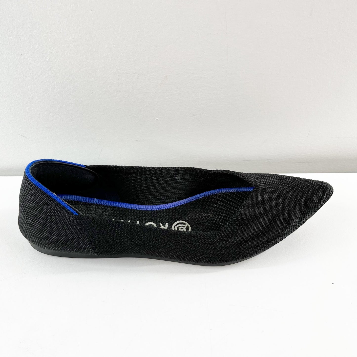 Rothy's Comfortable Soft Flexible The Point Slip On Knit Flats Black Solid 6.5