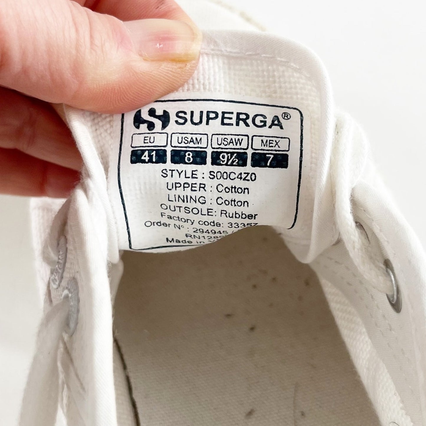 Superga Platform Canvas Shoes Sneakers Lace Up White 8