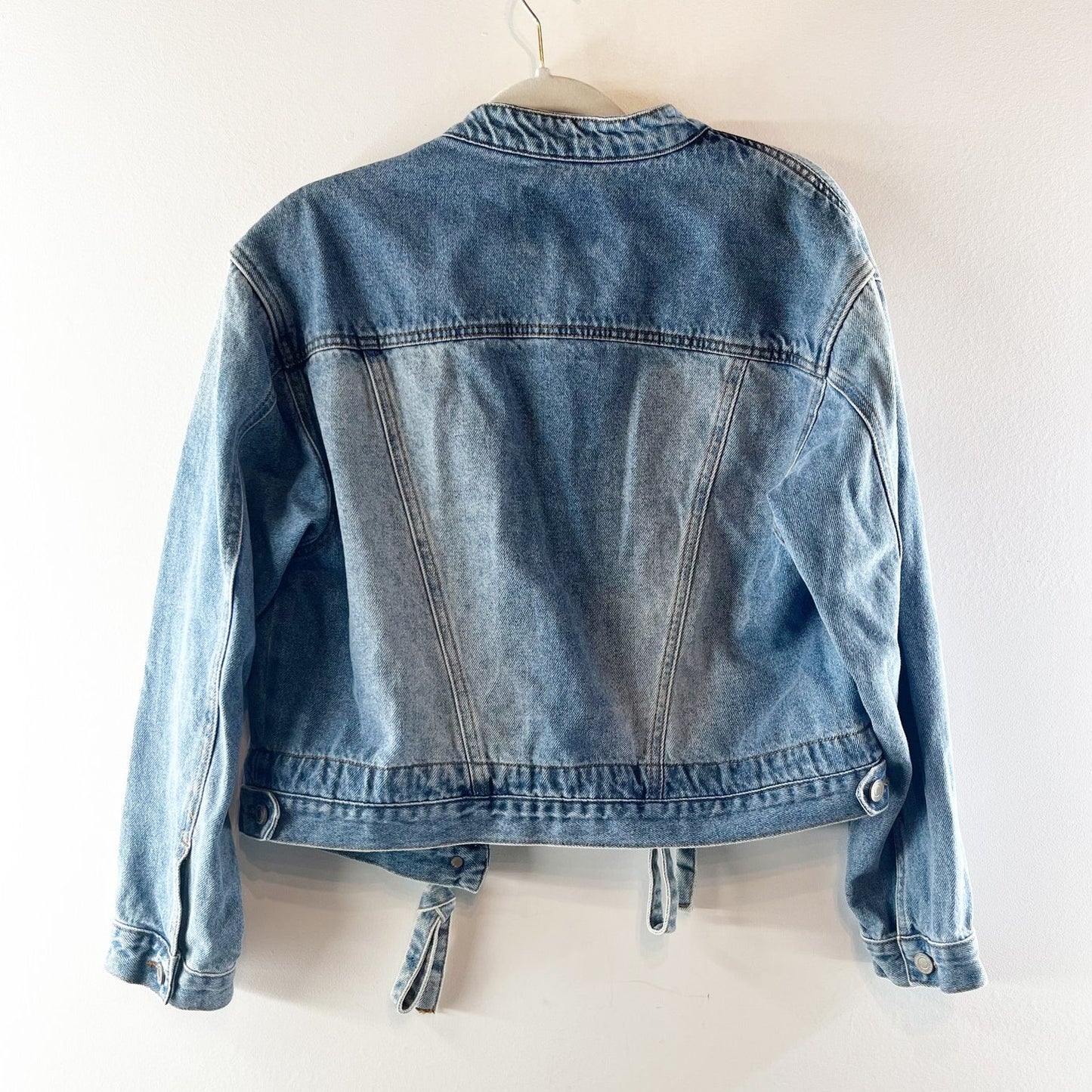 Habitual Collarless Boxy Jean Denim Jacket Blue Small