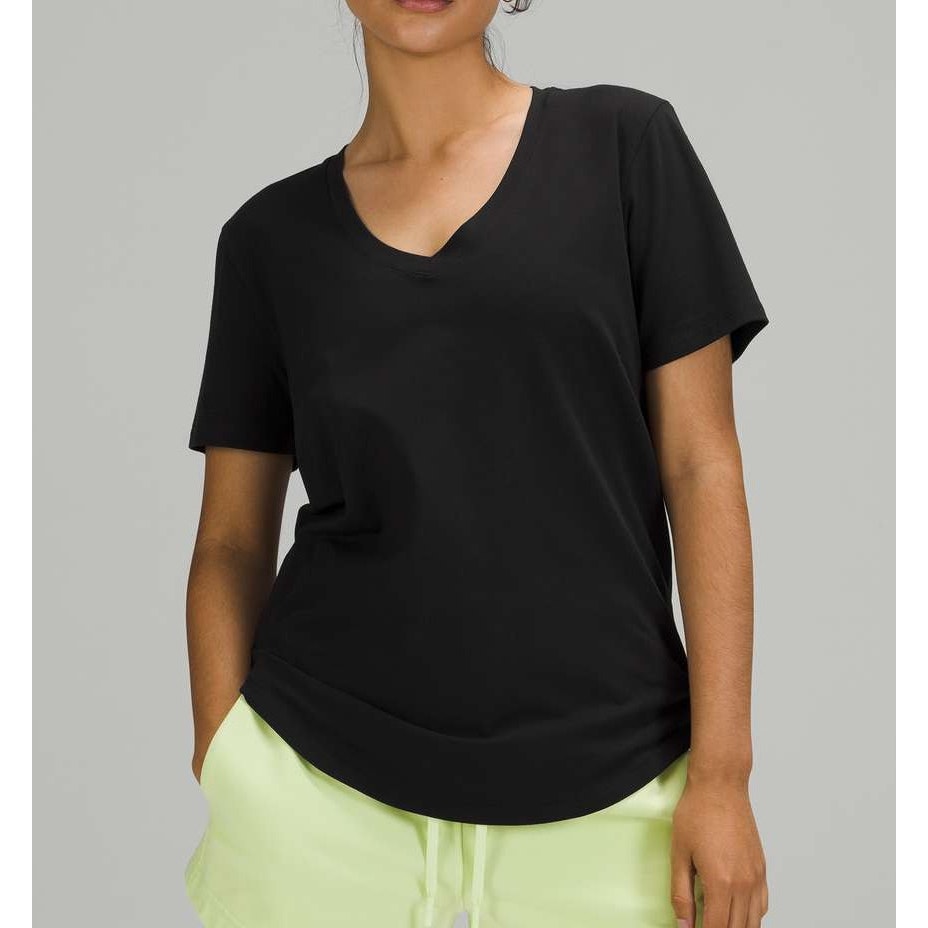 Lululemon V Neck Love Short Sleeve Tee Shirt Top Black 8