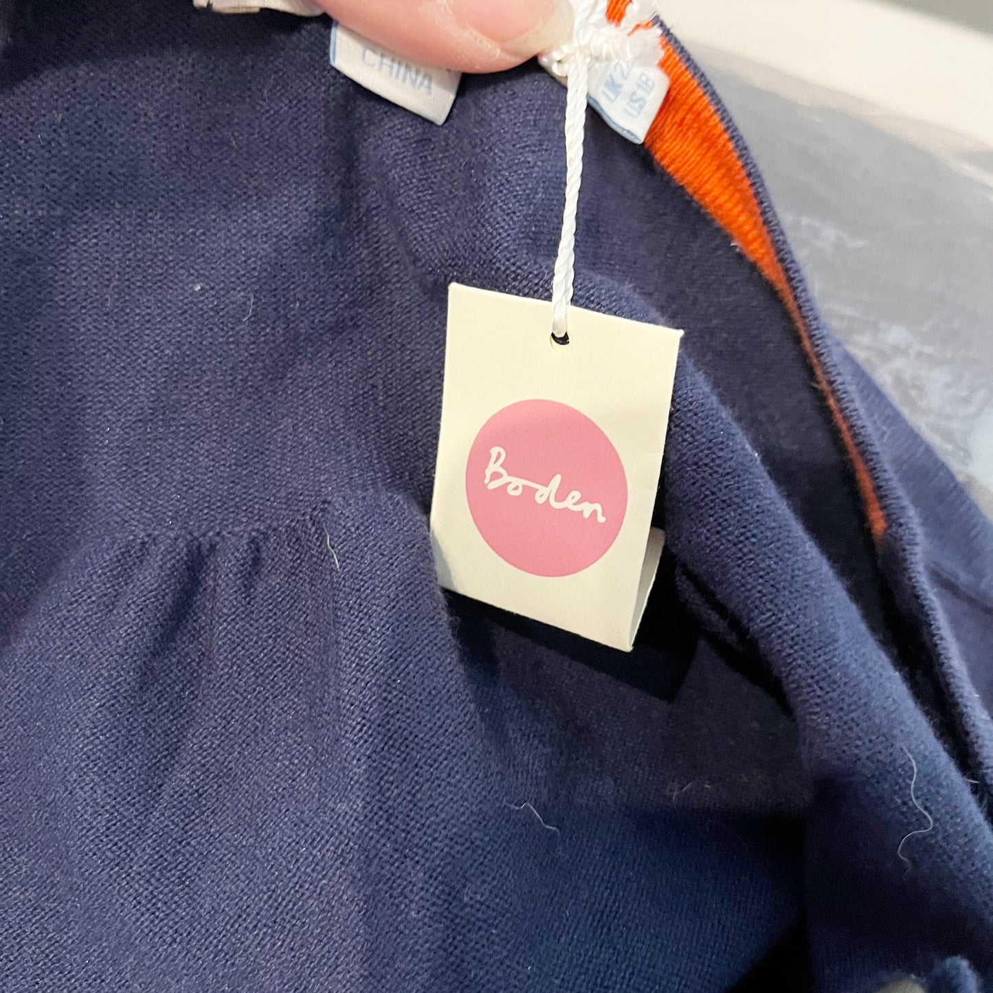 Boden 3/4 Sleeve Button Up Cardigan Sweater Navy Blue 18