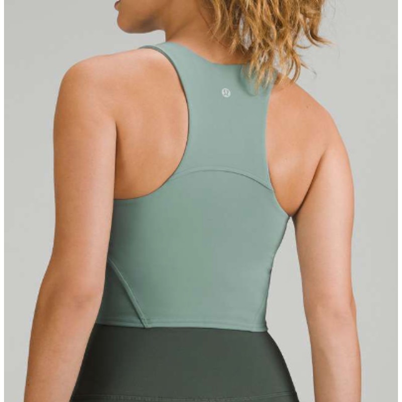 Lululemon Invigorate Crop Training Tank Top Tidewater Teal Green 6