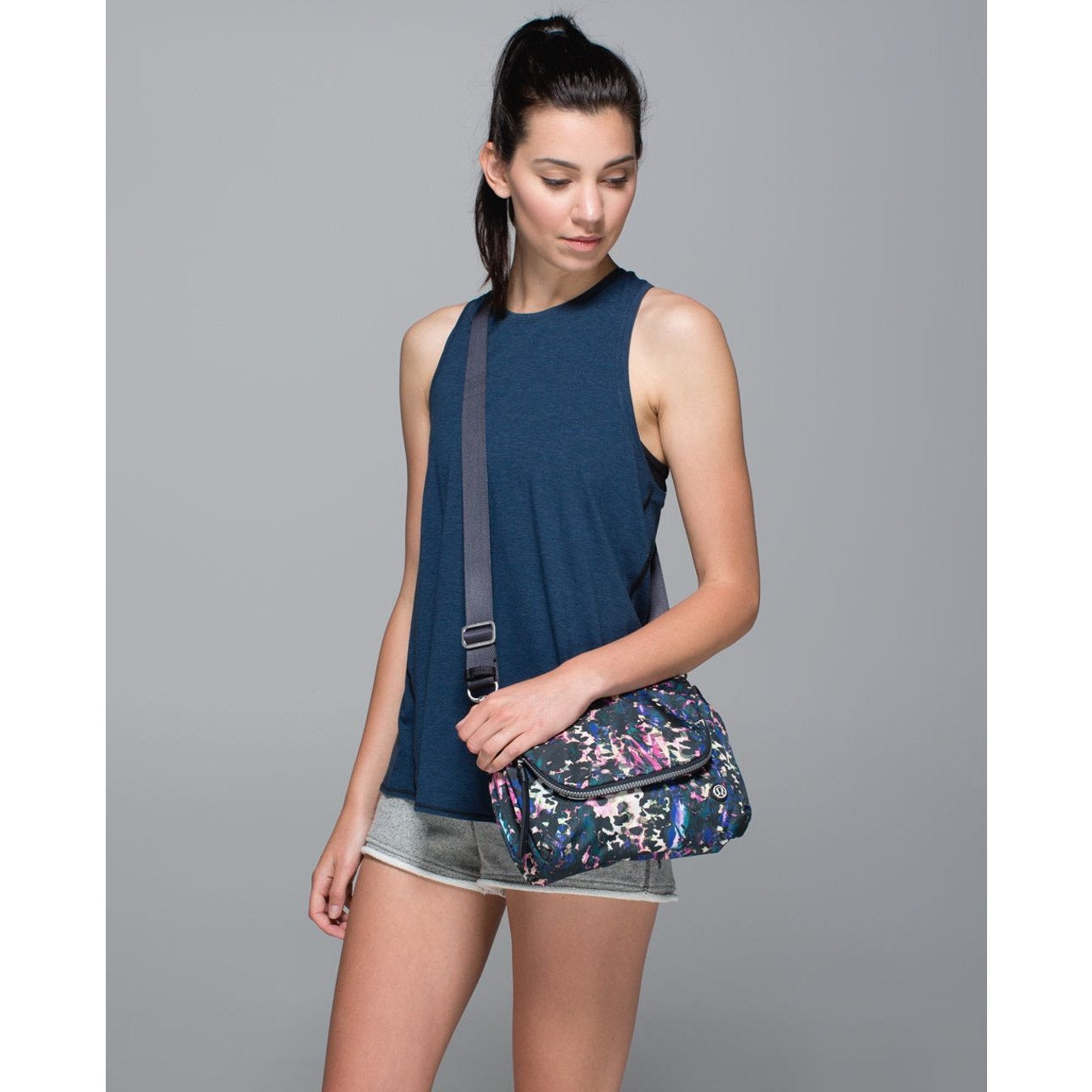 Lululemon Party Om Floral Backdrop Crossbody Waist Bag Black Multi Deep Coal