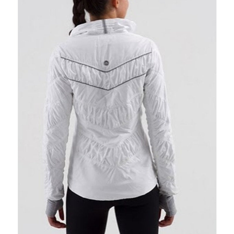 Lululemon Outward Bound Long Sleeve  Full Zip Running Puffer Jacket White US 6