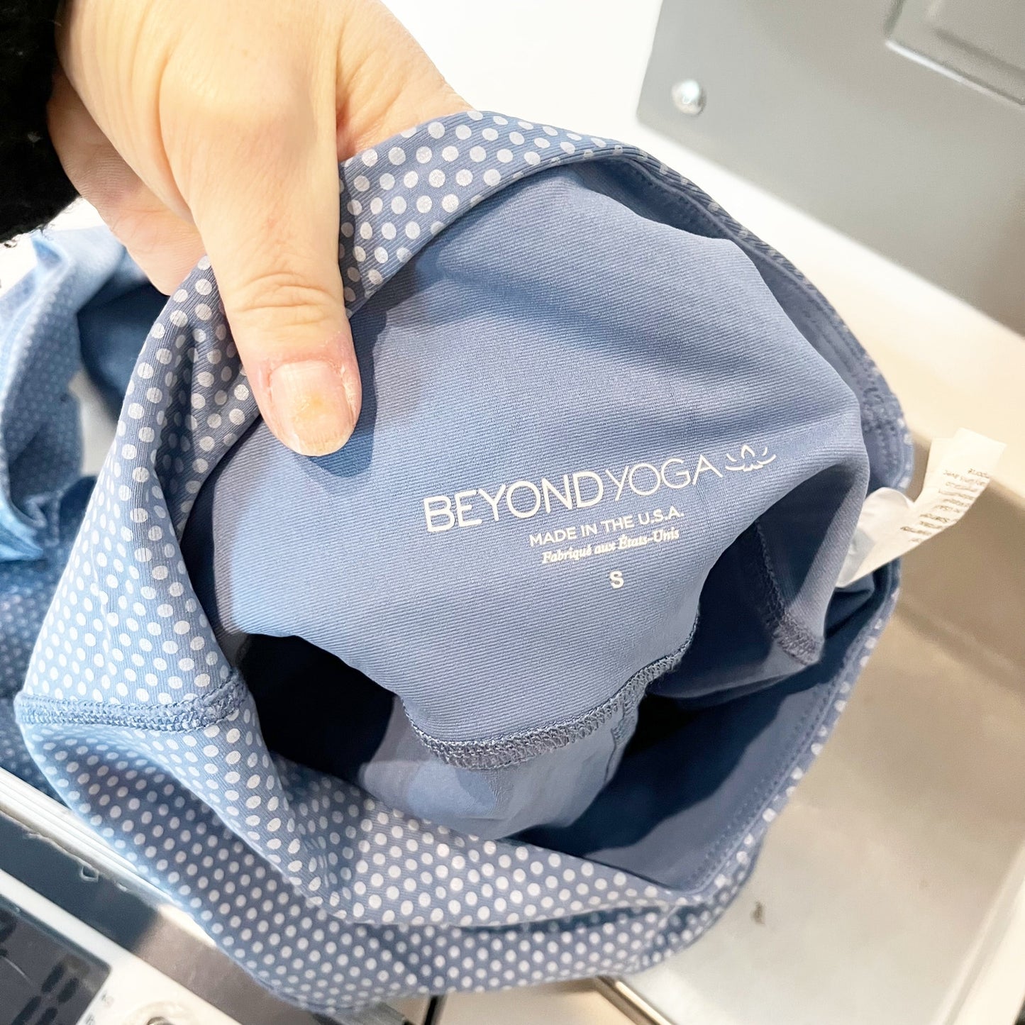 Beyond Yoga Spot On High Waisted Polka Dot Leggings Blue Small