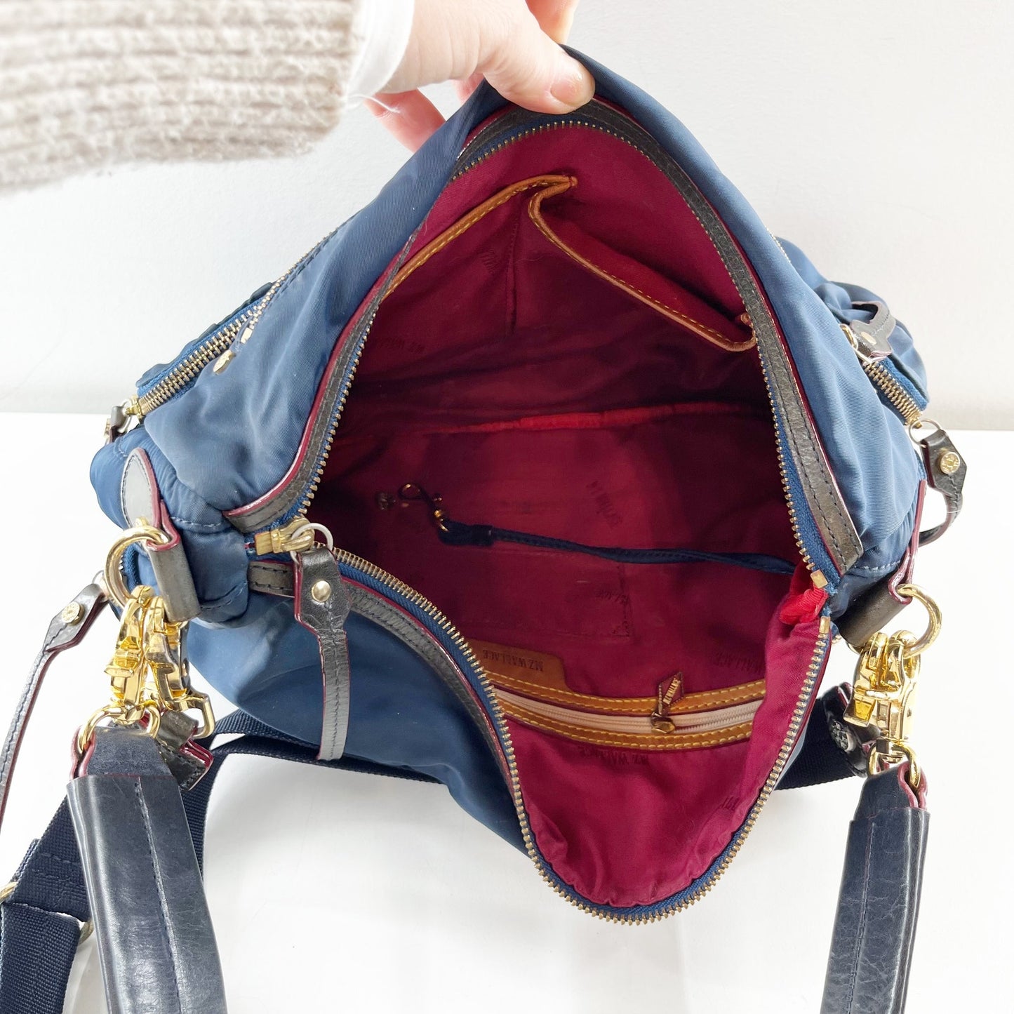 MZ Wallace Paige Mini Crossbody Bag Blue Dawn Bedford