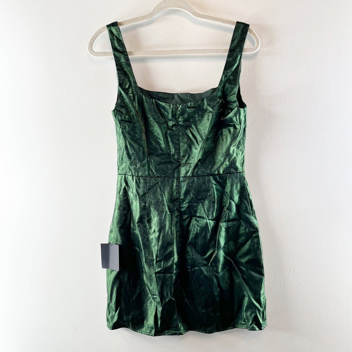 Lulus Gorgeous Aesthetic Emerald Green Taffeta Satin Mini Dress Medium