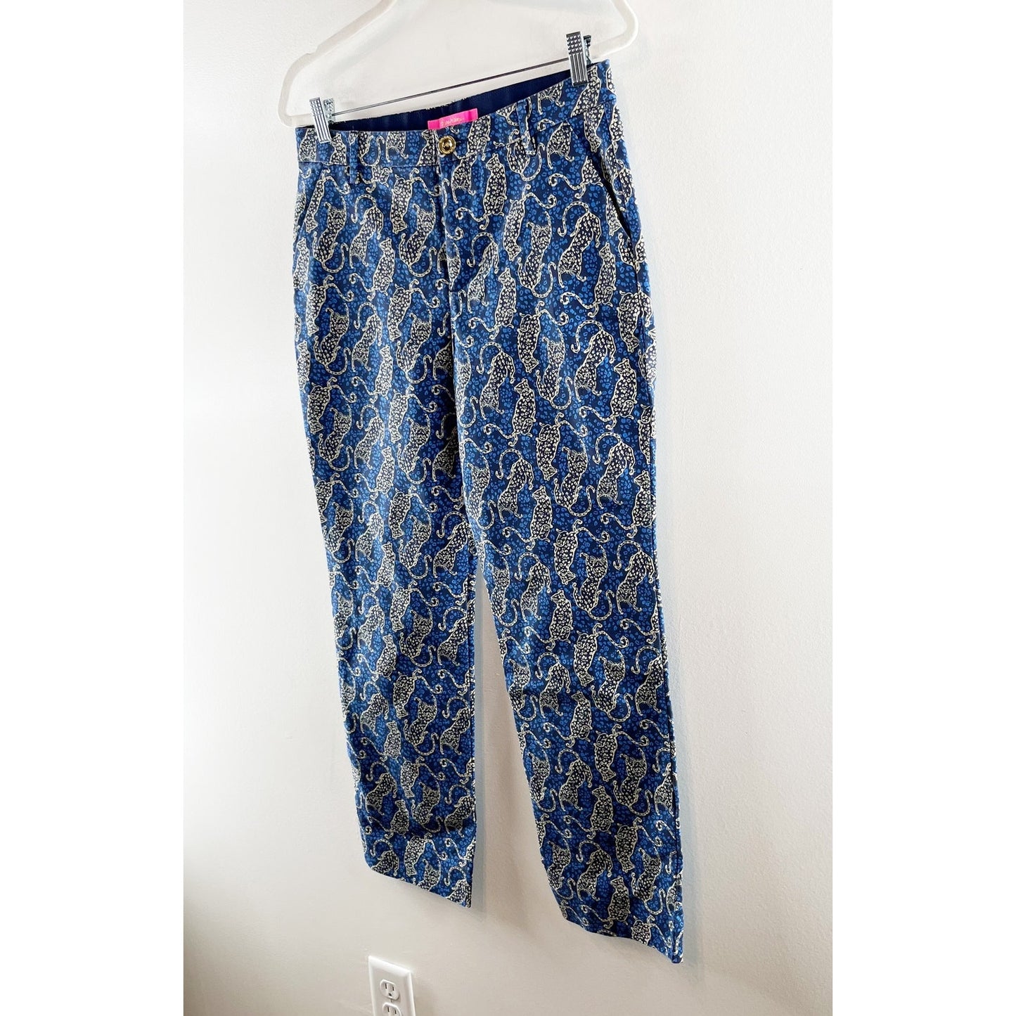 Lilly Pulitzer 28" Gretchen High Rise Straight Leg Pants Blue 8
