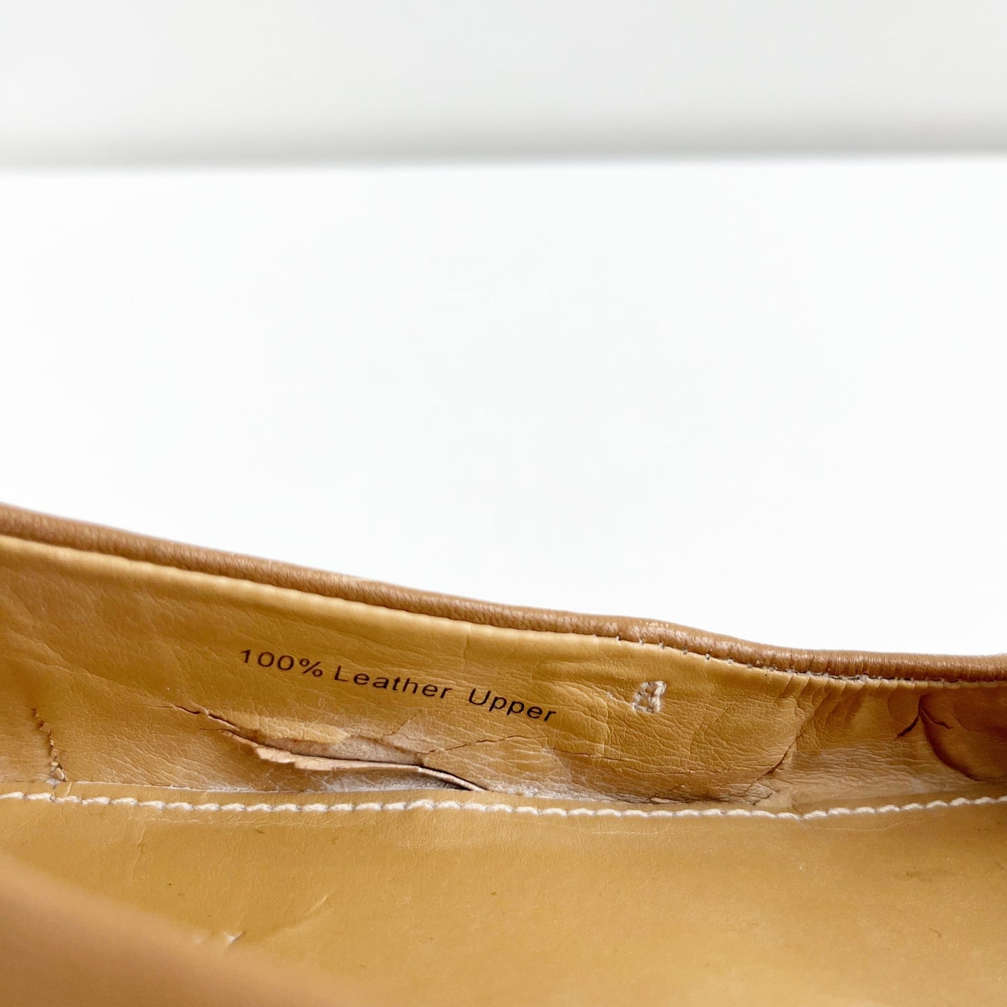 J. Crew Anya Leather Round Toe Ballet Flats Tan Beige 9.5