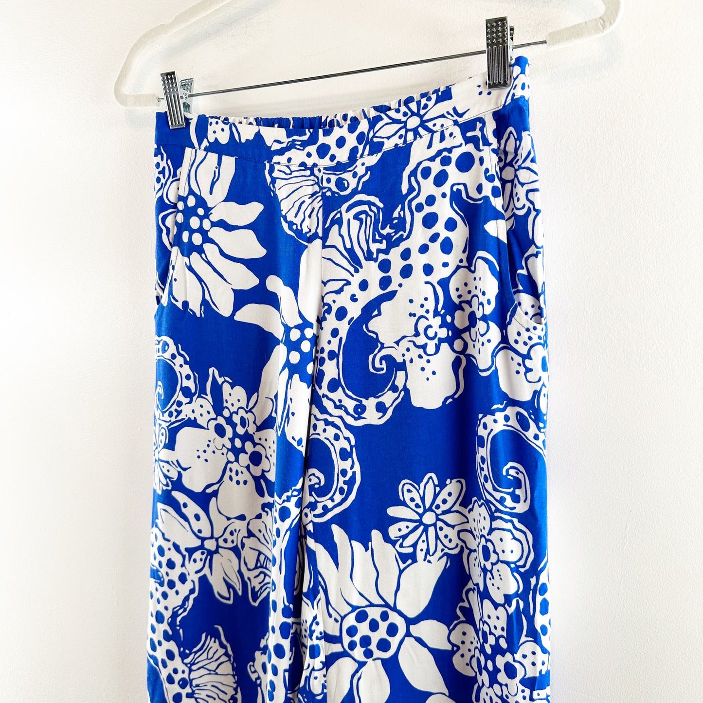 Lilly Pulitzer Cambridge Palazzo Printed Wide Leg Pants Blue XS