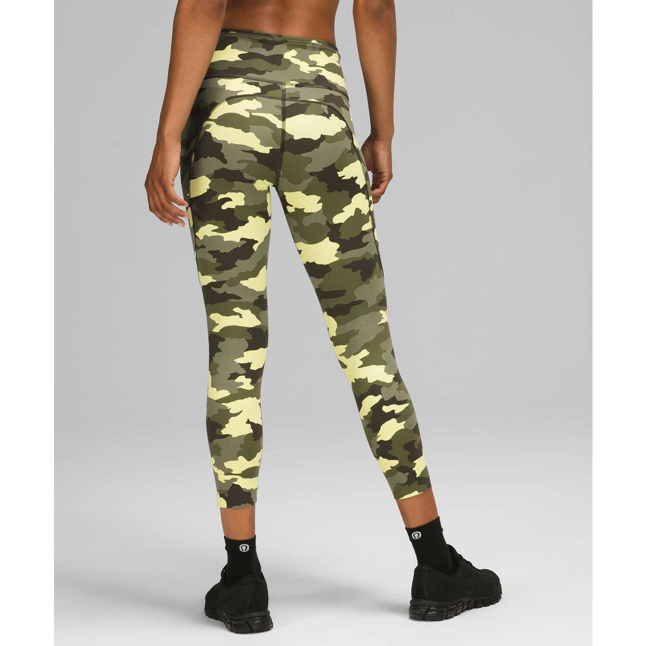 Lululemon Fast and Free High Rise Crop 23" Heritage 365 Camo Crispin Green Multi