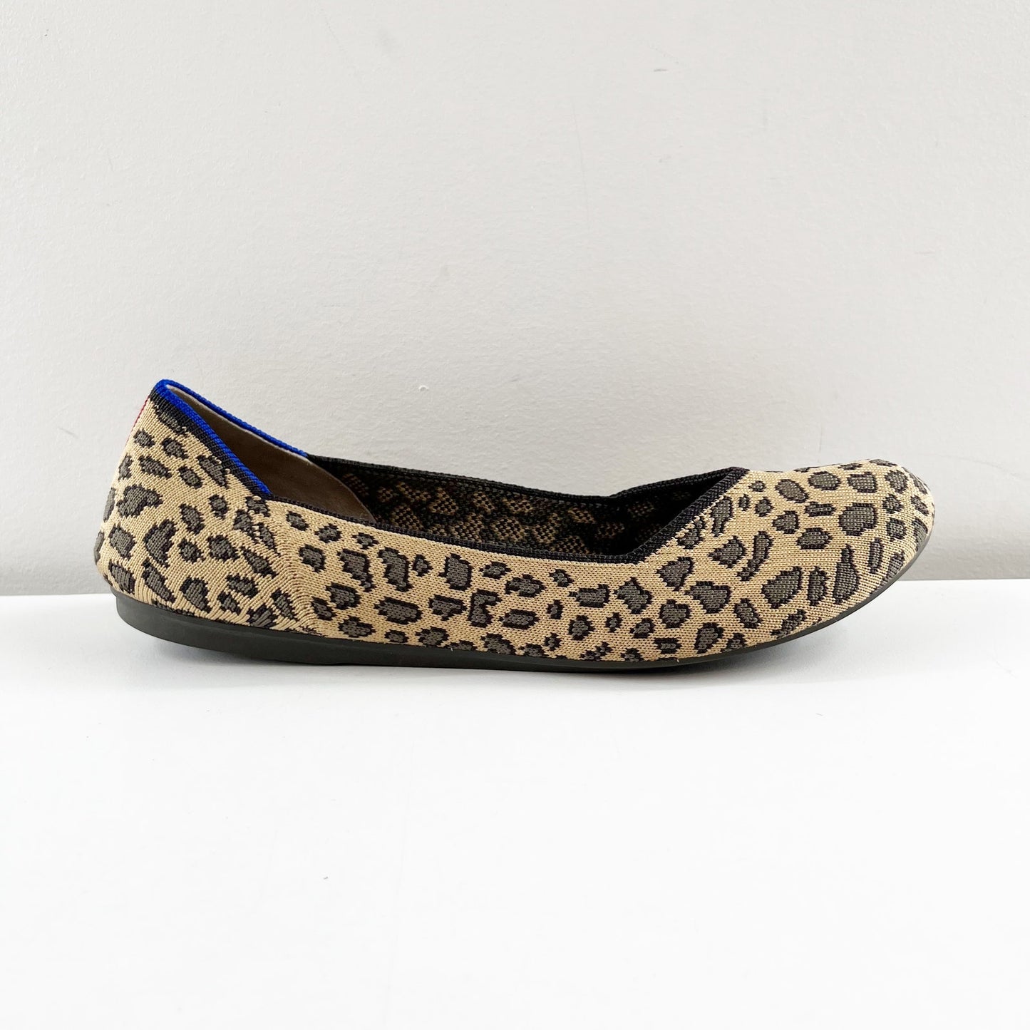 Rothy's Round Toe Slip On Leopard Ballet Flats Tan Black 9