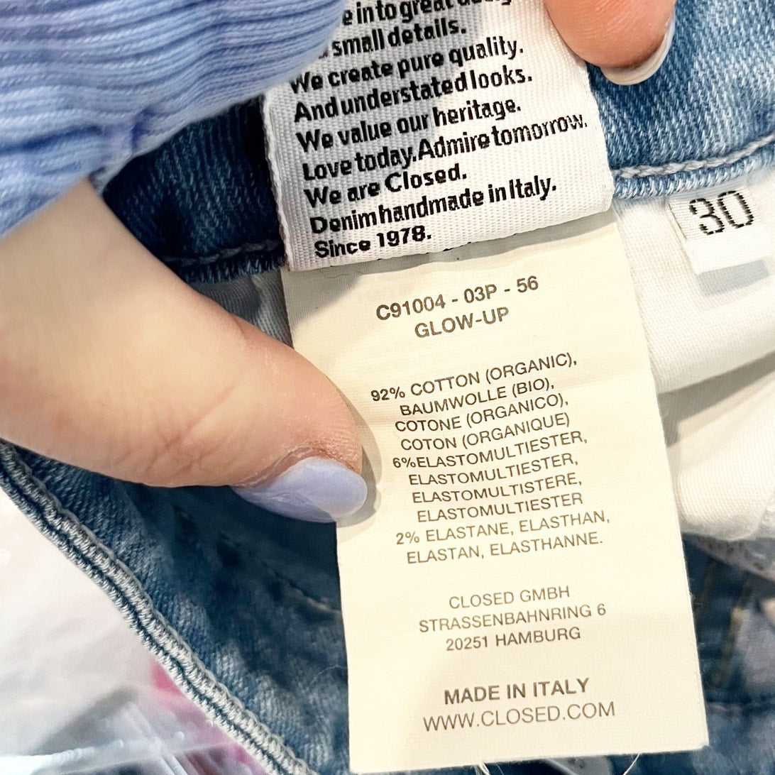 Closed Denim Glow Up High Rise Flare Dip Dye Jeans Blue 30