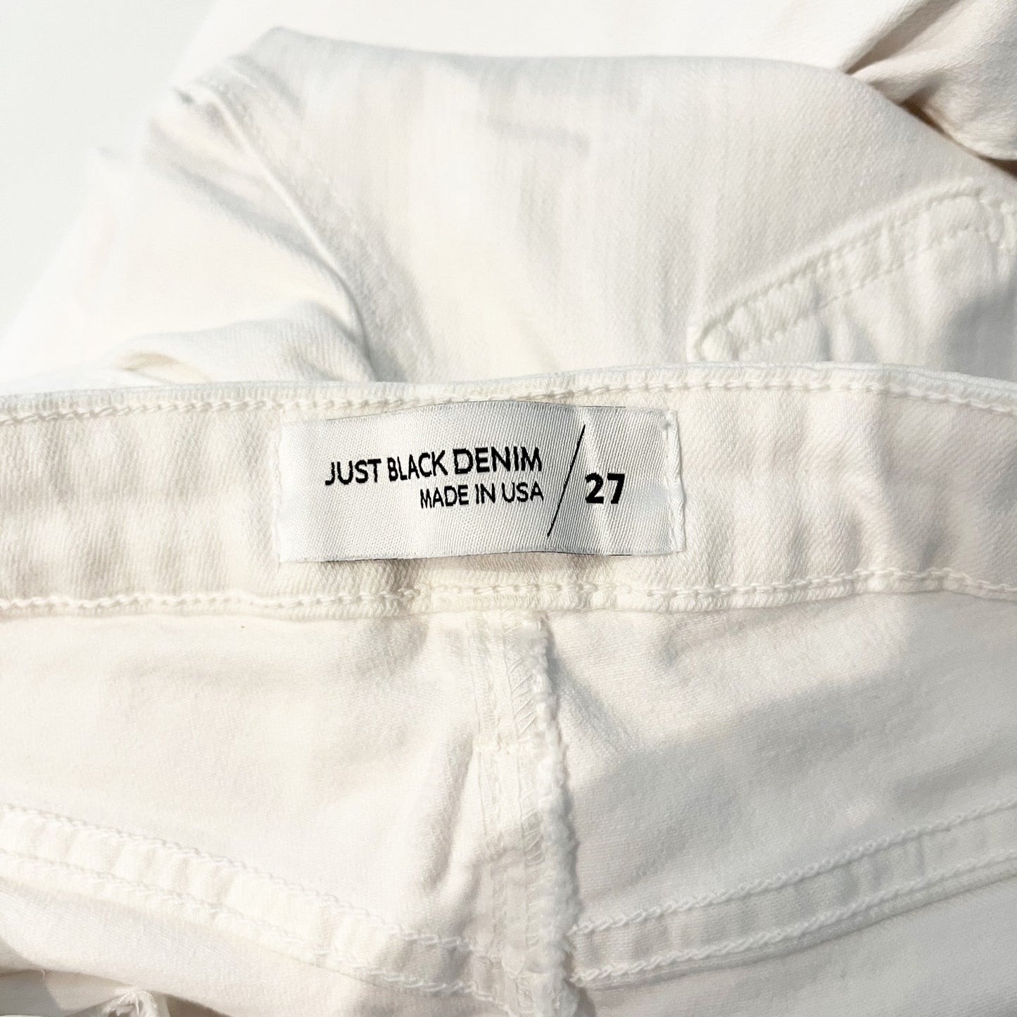 Just Black Denim High Rise Flare Raw Hem Jeans White 27