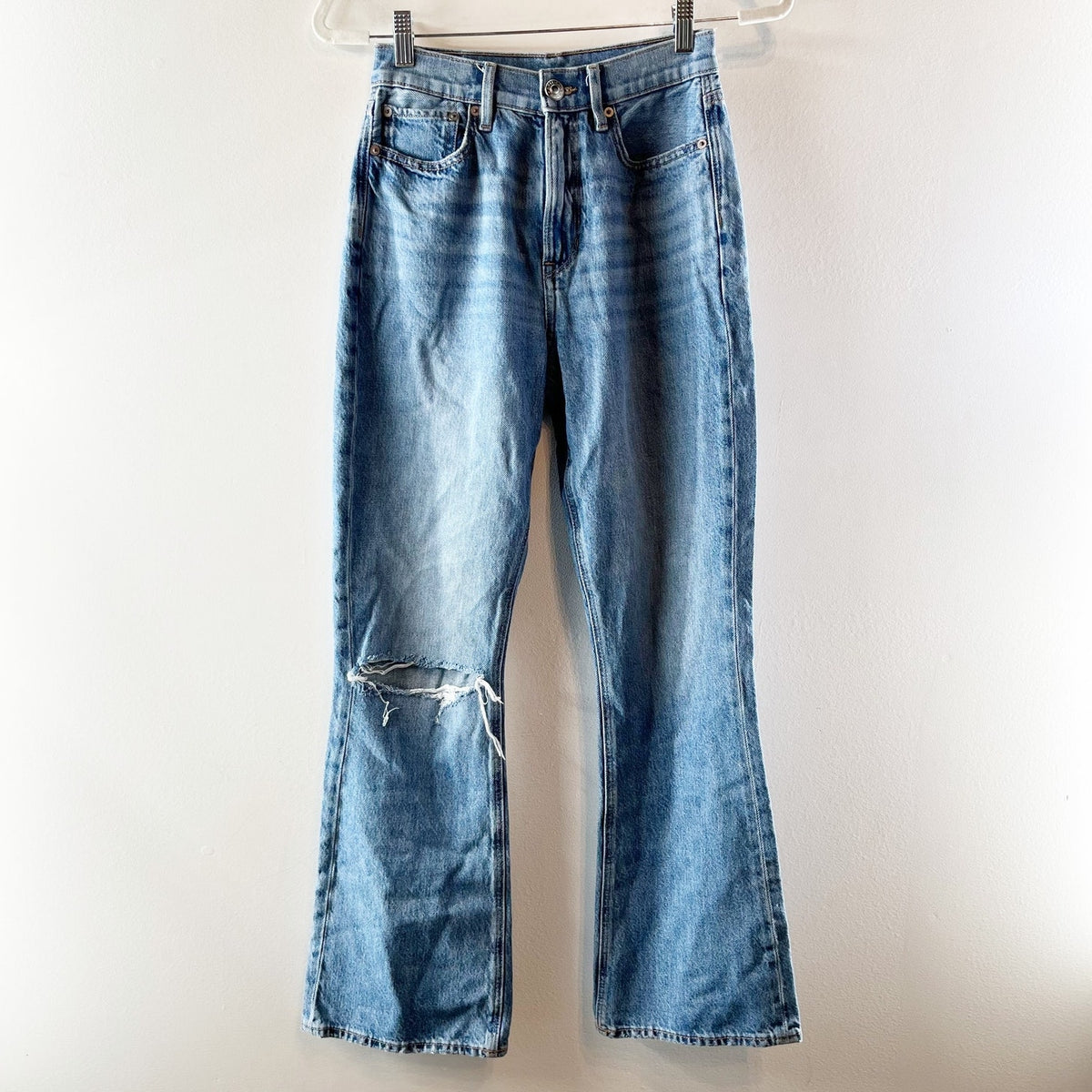 American Eagle Highest Rise 90s Flare Jeans Blue 2 Long