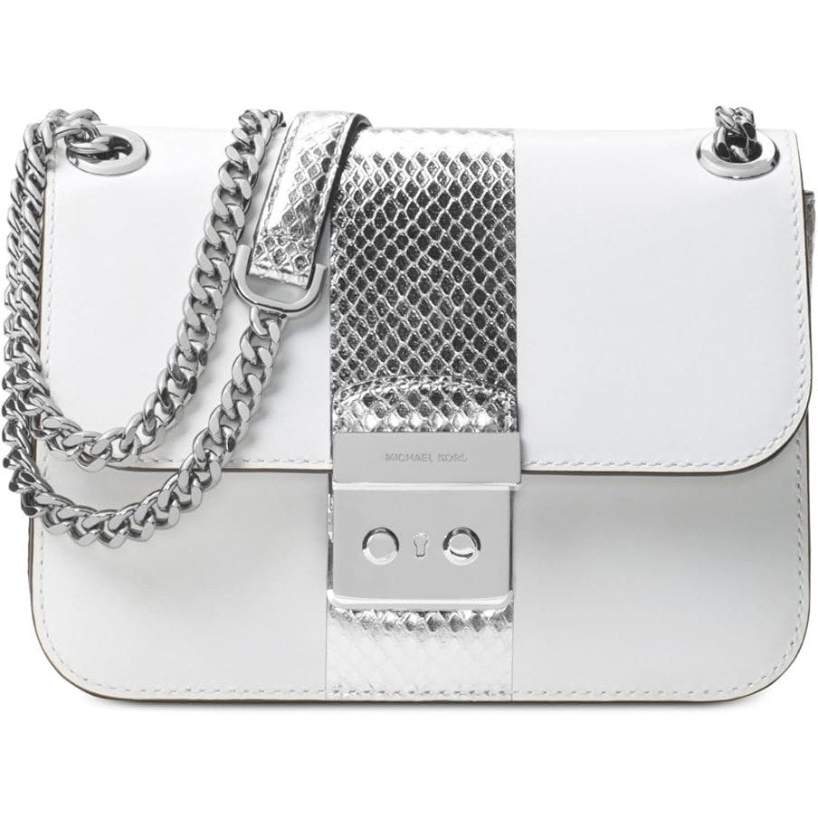 Michael Kors Sloan Editor Medium Leather Shoulder Crossbody Bag with Chain Strap